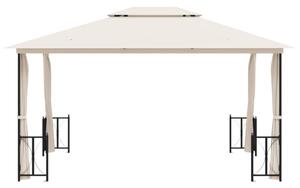 VidaXL krémszínű pavilon oldalfalakkal és dupla tetővel 3x4 m