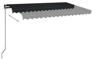VidaXL antracitszürke kézzel kihúzható LED-es napellenző 450 x 350 cm