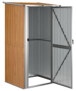 VidaXL barna horganyzott acél kerti fészer 118,5 x 97 x 209,5 cm