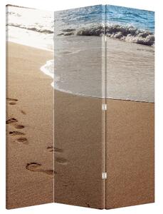 Paraván - nyomok a homokban és a tenger (126x170 cm)
