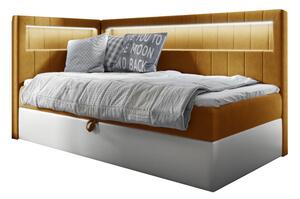 ELIZA 2 kárpitozott ágy + topper, 90x200, fresh 37, balos