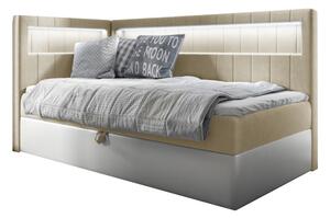 ELIZA 2 kárpitozott ágy + topper, 90x200, fresh 1, balos