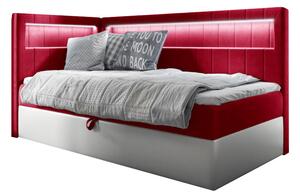 ELIZA 2 kárpitozott ágy + topper, 90x200, fresh 8, balos