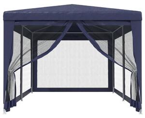 VidaXL kék HDPE rendezvénysátor 6 hálós oldalfallal 3 x 6 m