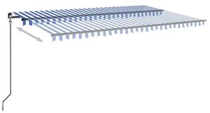 VidaXL kék és fehér kézzel kihúzható napellenző 500 x 350 cm