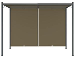 VidaXL tópszínű kerti pavilon behúzható tetővel 3 x 3 m 180 g/m²