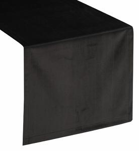 Asztali futó bársony, fekete 40x140