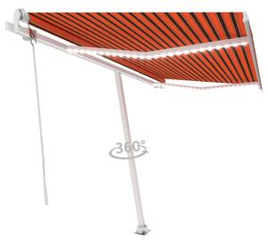 VidaXL narancssárga-barna szélérzékelős és LED-es napellenző 450x300cm