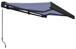 VidaXL kék és fehér manuális kazettás napellenző 400 x 300 cm