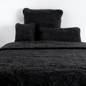 Fekete gyapjú ágytakaró 200x240 cm – Native Natural