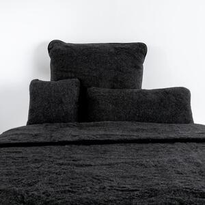 Fekete gyapjú ágytakaró 200x240 cm – Native Natural