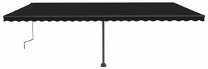 VidaXL antracitszürke kézzel behúzható LED-es napellenző 600x300 cm