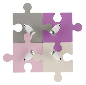 Puzzle nowodvorski fali mennyezeti lámpa elforgatható alkatrészek 4x gu10 színes fehér króm