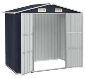 VidaXL antracitszürke horganyzott acél kerti fészer 205 x 129 x 183 cm