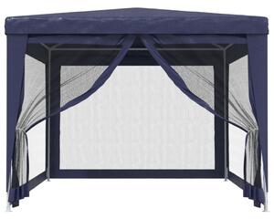 VidaXL kék HDPE rendezvénysátor 4 hálós oldalfallal 3x4 m