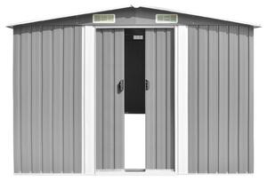 VidaXL szürke horganyzott acél kerti fészer 257 x 779 x 181 cm