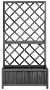 VidaXL fekete tömör fenyőfa rácsos kerti ültetőláda 70 x 30 x 135 cm
