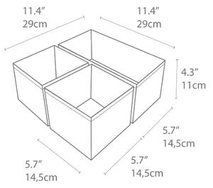 Drawer 3 db-os szürke rendszerező szett - Bigso Box of Sweden