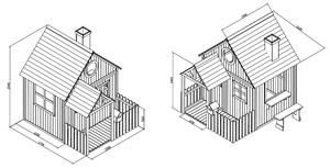 KONDELA Fából készült kerti ház paddal, verandával és postaládával, BULEN