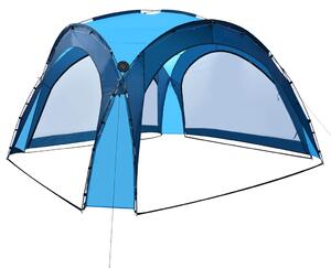 VidaXL kék rendezvénysátor LED-del és 4 oldalfallal 3,6 x 3,6 x 2,3 m