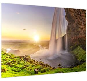 Kép - Seljalandsfoss a barlang mögül (70x50 cm)