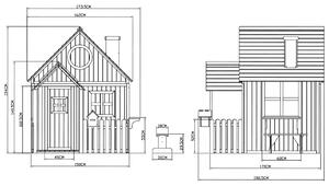 KONDELA Fából készült kerti ház paddal, verandával és postaládával, BULEN