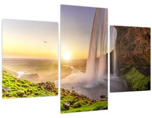 Kép - Seljalandsfoss a barlang mögül (90x60 cm)
