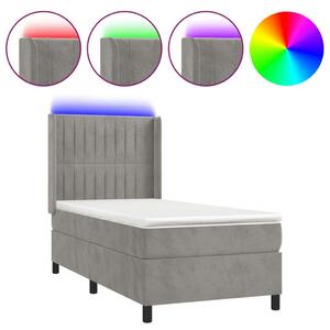 VIDAXL LED-es Bársony Ágy - 100x200 cm