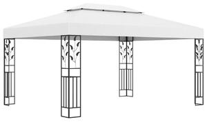 VidaXL fehér dupla tetős pavilon LED fényfüzérrel 3 x 4 m