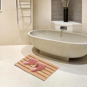 KONDELA Csúszásgátló szőnyeg a fürdőszobába, természetes lakkozott bambusz, KLERA