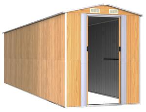 VidaXL világosbarna horganyzott acél kerti fészer 192x689x223 cm