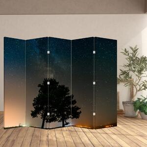 Paraván - Éjszakai égbolt fákkal (210x170 cm)