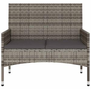 VidaXL 2 személyes szürke polyrattan kerti kanapé párnával