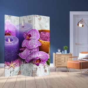 Paraván - Orchideák és gyertyák (126x170 cm)