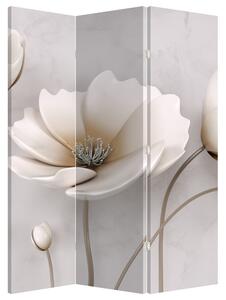 Paraván - Fehér virágok (135x180 cm)