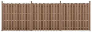 Kerítés WPC kerítés elem kerítéspanel 11 léccel 185 cm x 562 cm barna