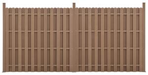 WPC barna kerítéspanel Langero 11 léccel 185x376 cm