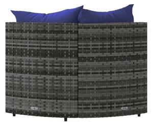 VidaXL 2 db szürke polyrattan kerti sarokkanapé párnával