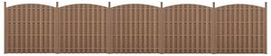 WPC félköríves kerítéspanel (165-185)x932 cm barna