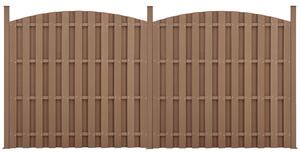WPC félköríves kerítéspanel (165-185)x376 cm barna