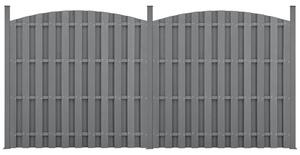 WPC félköríves kerítéspanel (165-185)x376 cm szürke