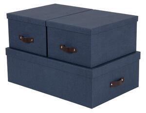 Inge 3 db-os kék tárolódoboz szett - Bigso Box of Sweden