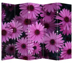 Paraván - Rózsaszín virágok (210x170 cm)