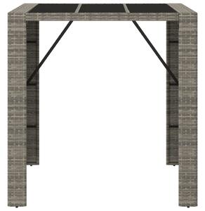 VidaXL szürke polyrattan üveglapos kerti asztal 105 x 80 x 110 cm