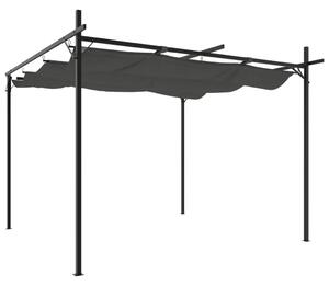VidaXL antracitszürke pergola behúzható tetővel 295 x 292 x 230 cm