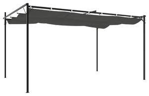 VidaXL antracitszürke pergola behúzható tetővel 395 x 292 x 230 cm