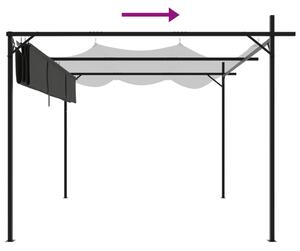 VidaXL antracitszürke pergola behúzható tetővel 295 x 292 x 230 cm