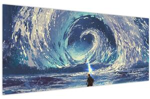 Kép - Illusztráció egy lándzsás fiúról (120x50 cm)