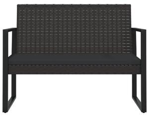 VidaXL fekete polyrattan kerti pad párnákkal 106 cm