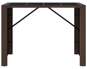 VidaXL barna polyrattan kerti asztal üveglappal 145 x 80 x 110 cm